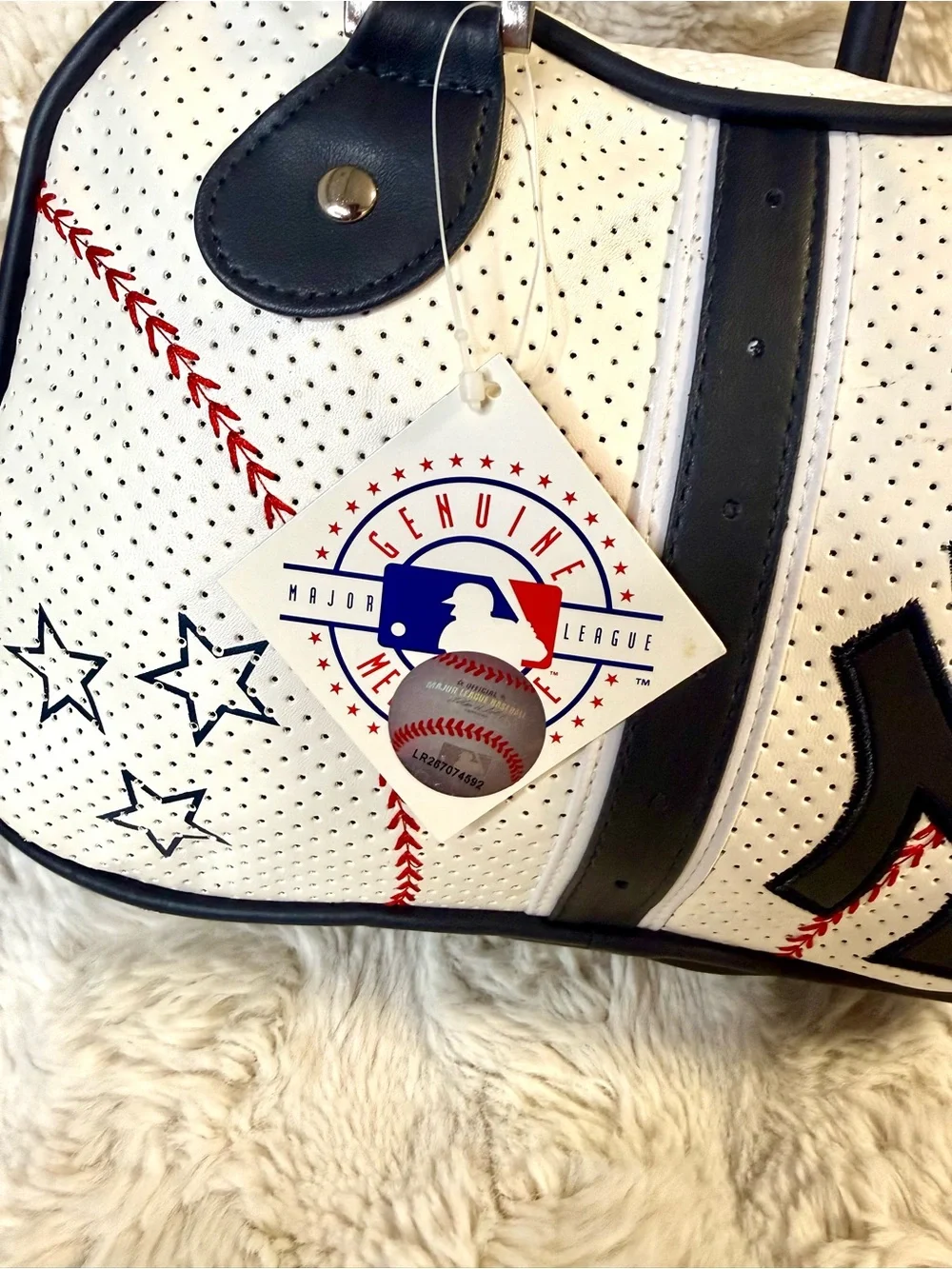 New York Yankees White & Navy Baseball Satchel Bag
